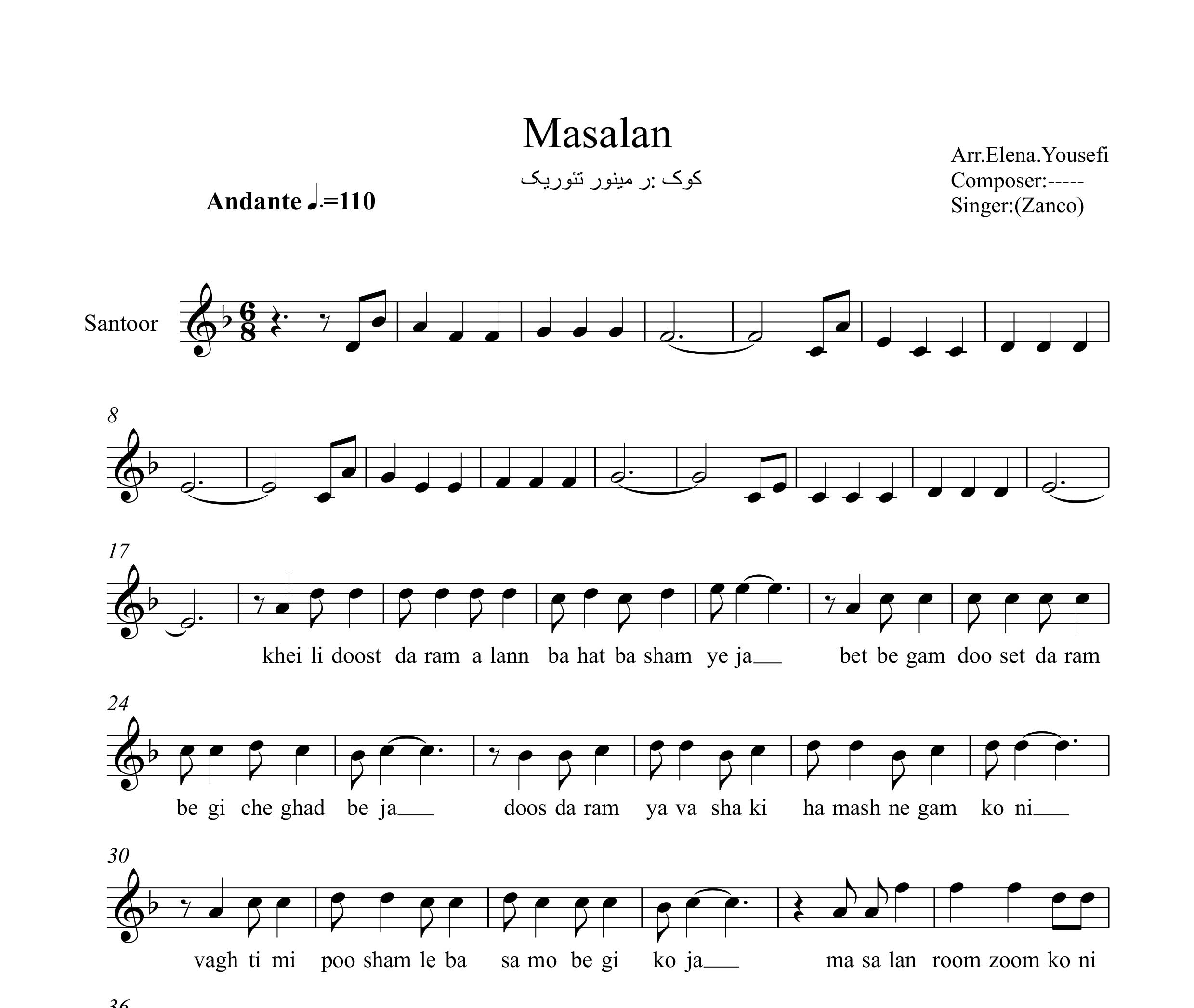 نت سنتور مثلا زانکو