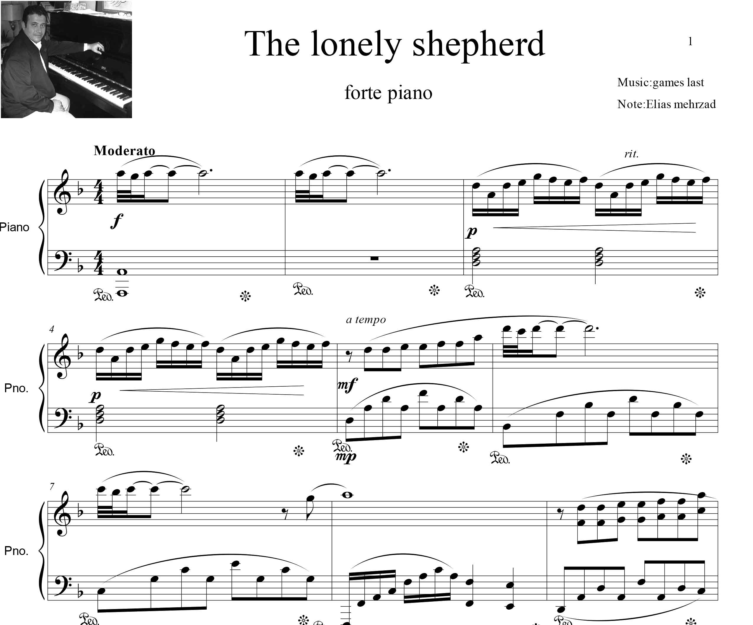 نت پیانو آهنگ The Lonely Shepherd