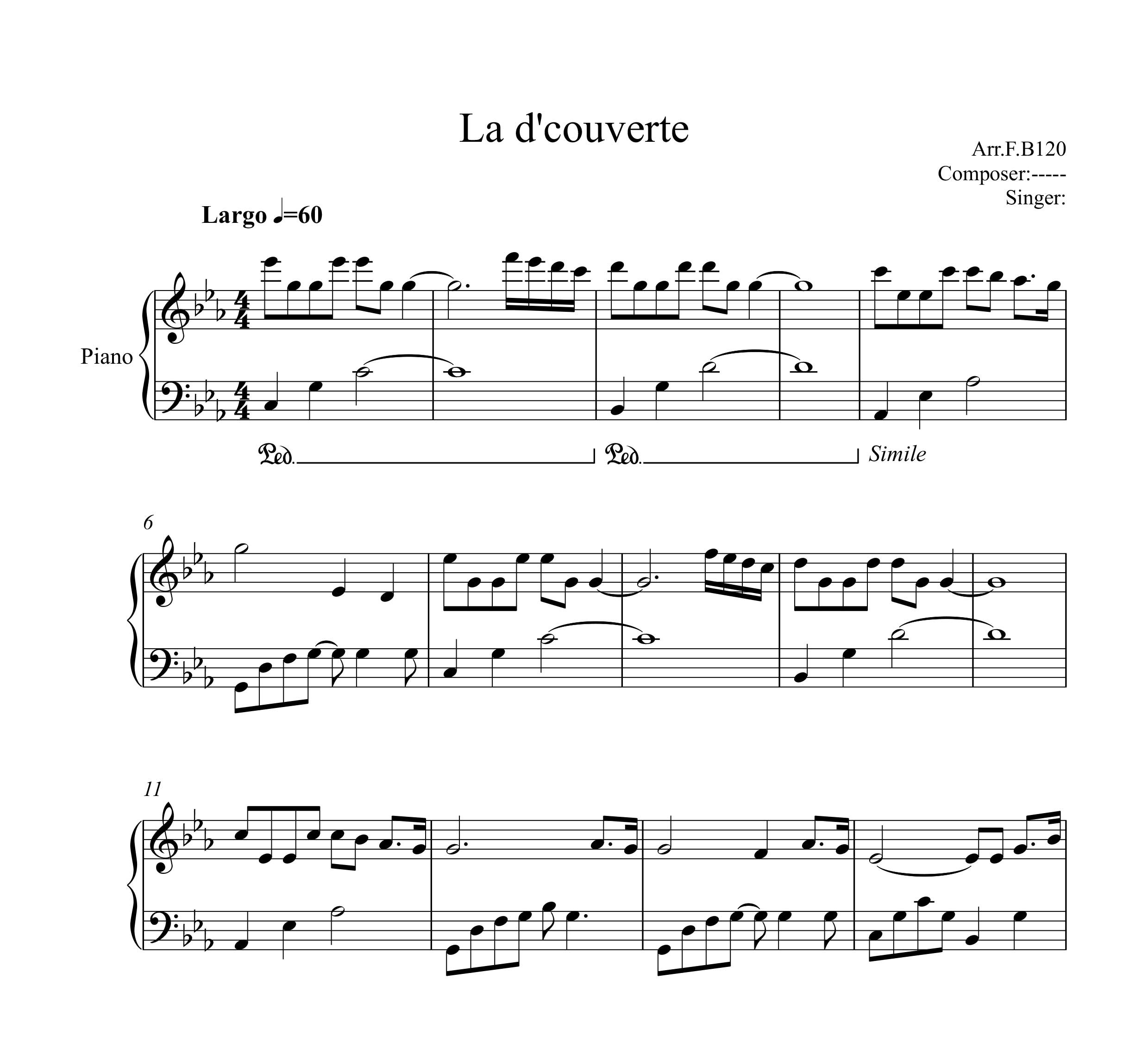 نت پیانو La d couverte از laurent eyquem