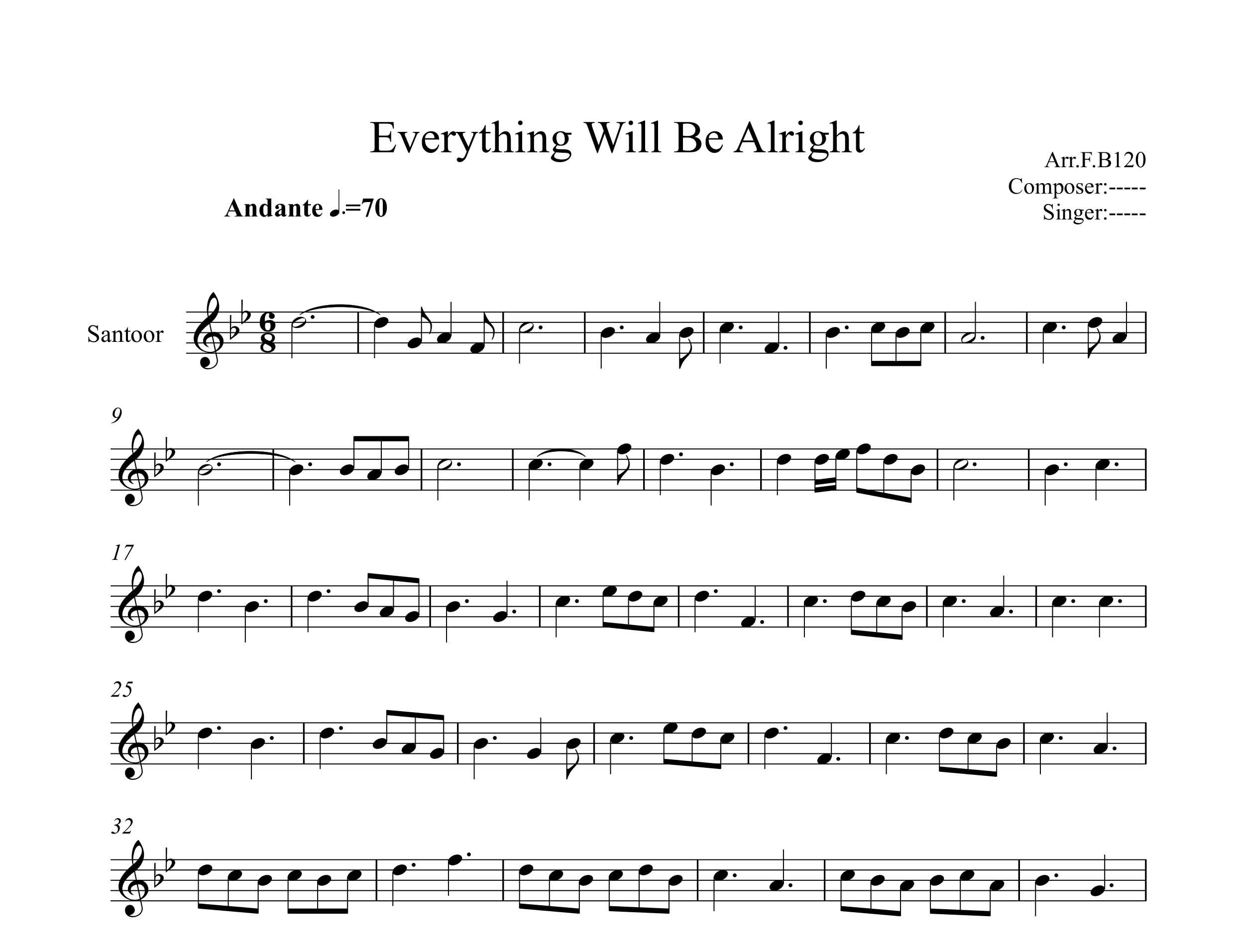 نت سنتور Everything Will Be Alright از Niklas Ahlstedt