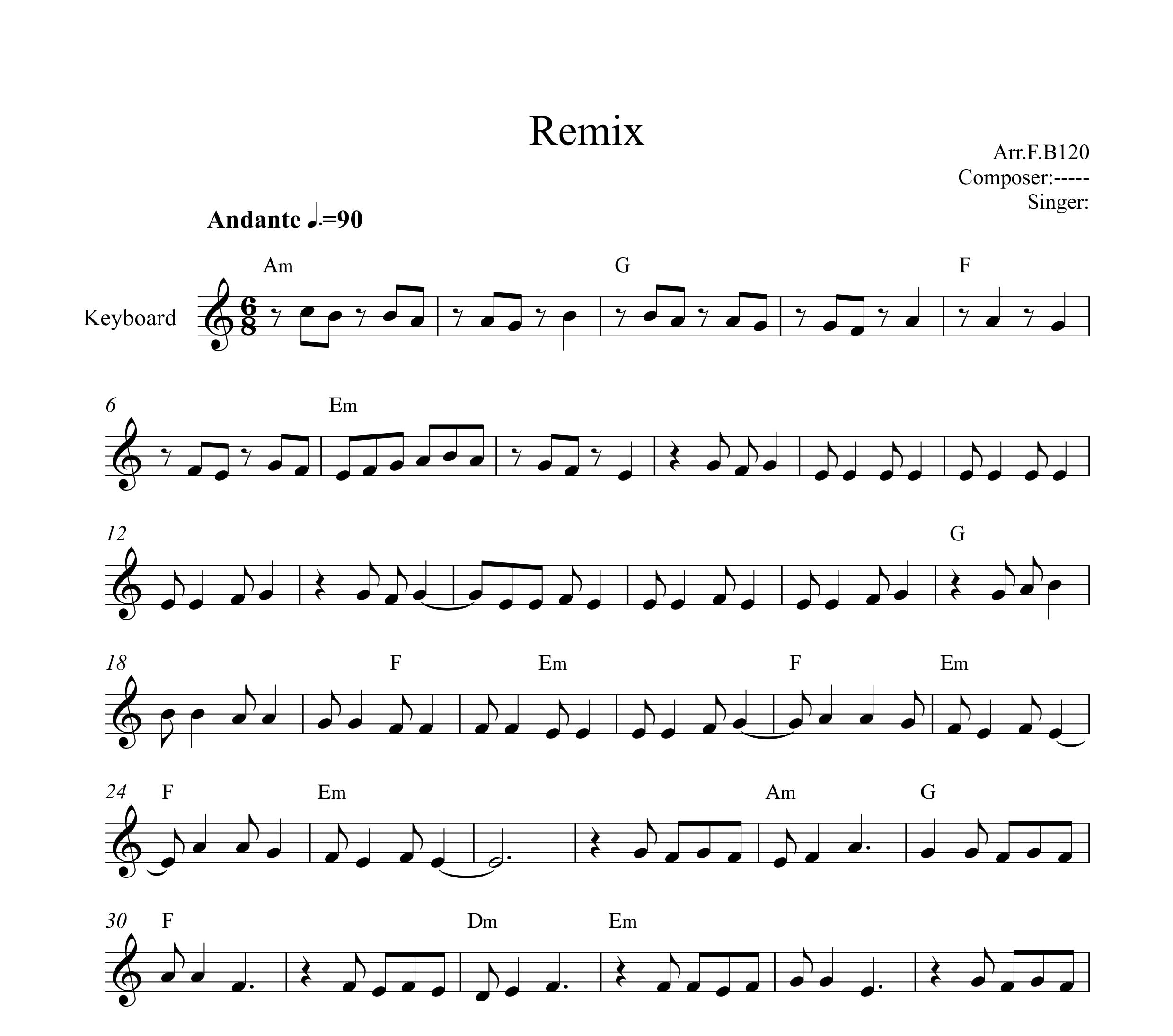 نت کیبورد ریمیکس حامد قنبرنیا همراه آکورد