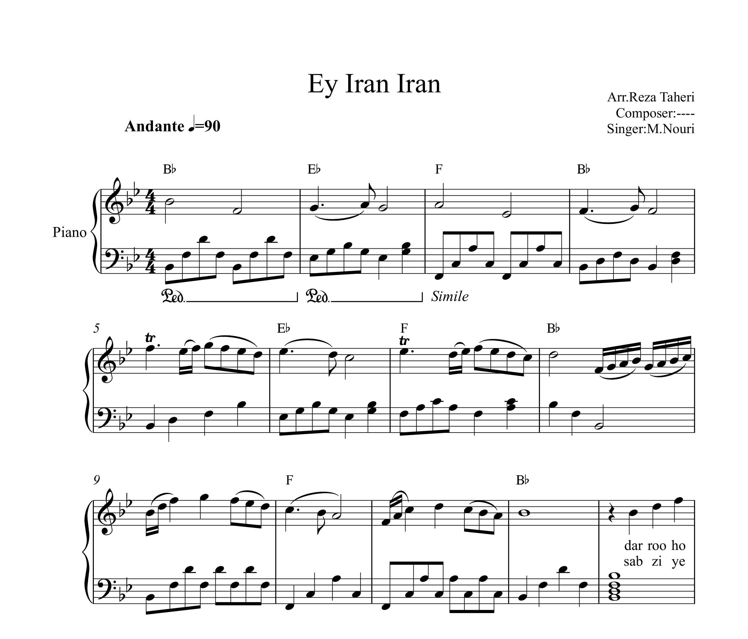 نت پیانوی ای ایران ایران