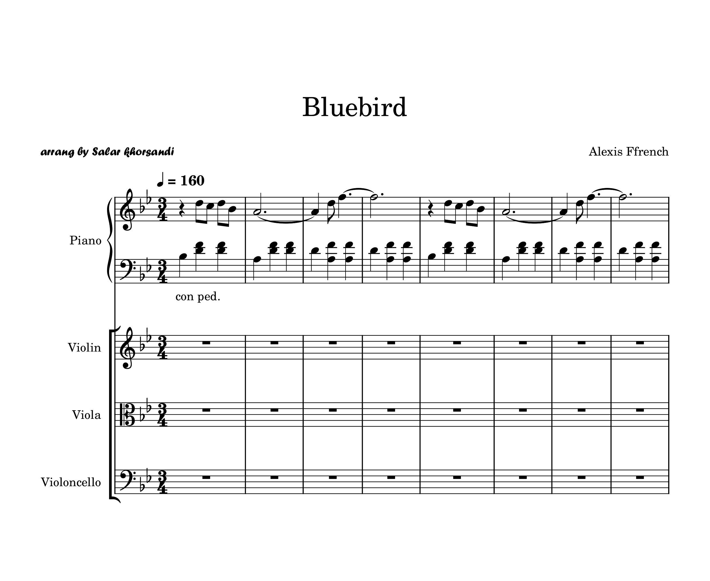 نت Bluebird از الکسیس فرنچ برای ارکستر