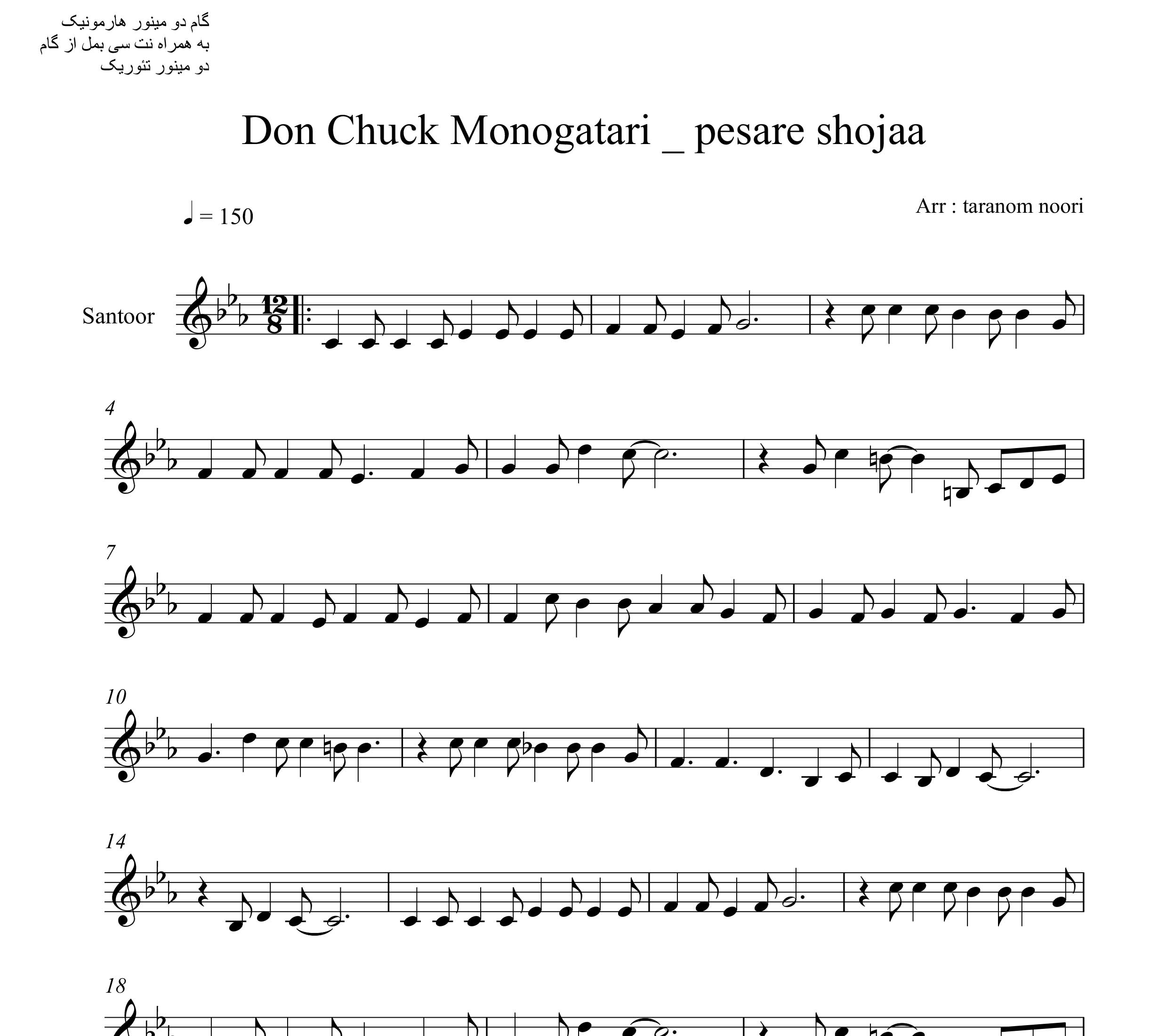 نت سنتور Don Chuck Monogatari تیتراژ کارتون پسر شجاع