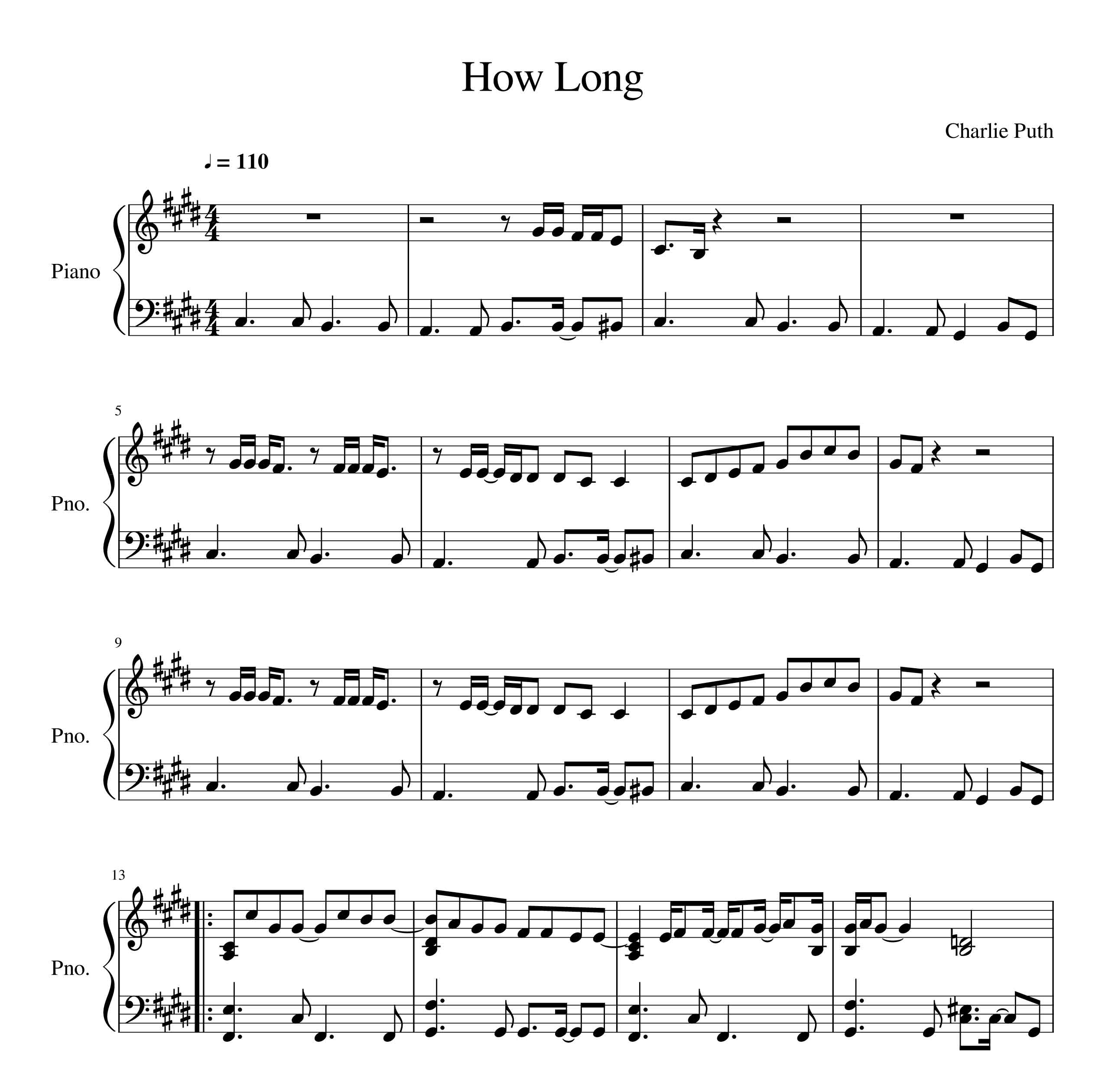 نت پیانوی How long