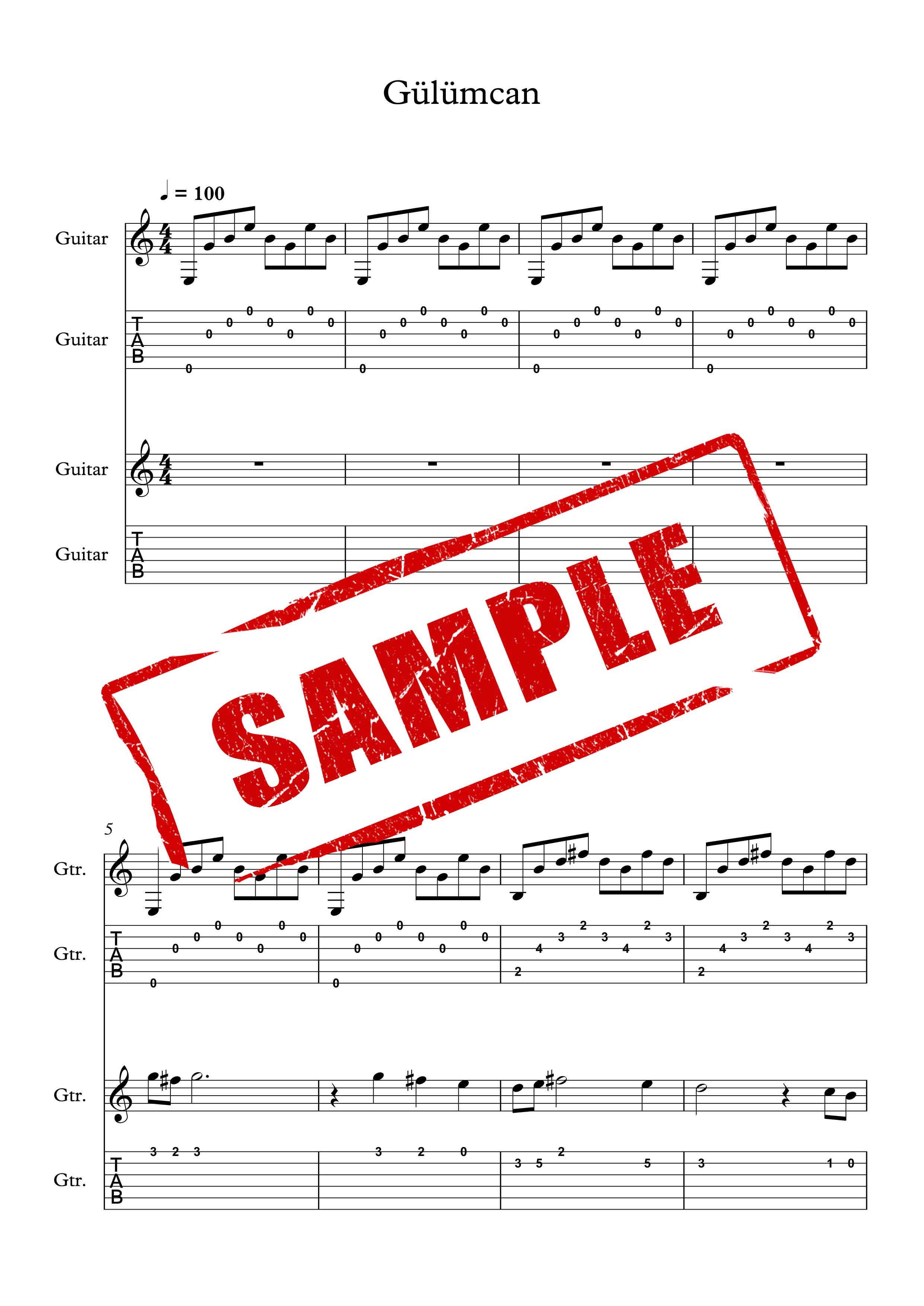 دوئت گیتار آهنگ  Gulumcan