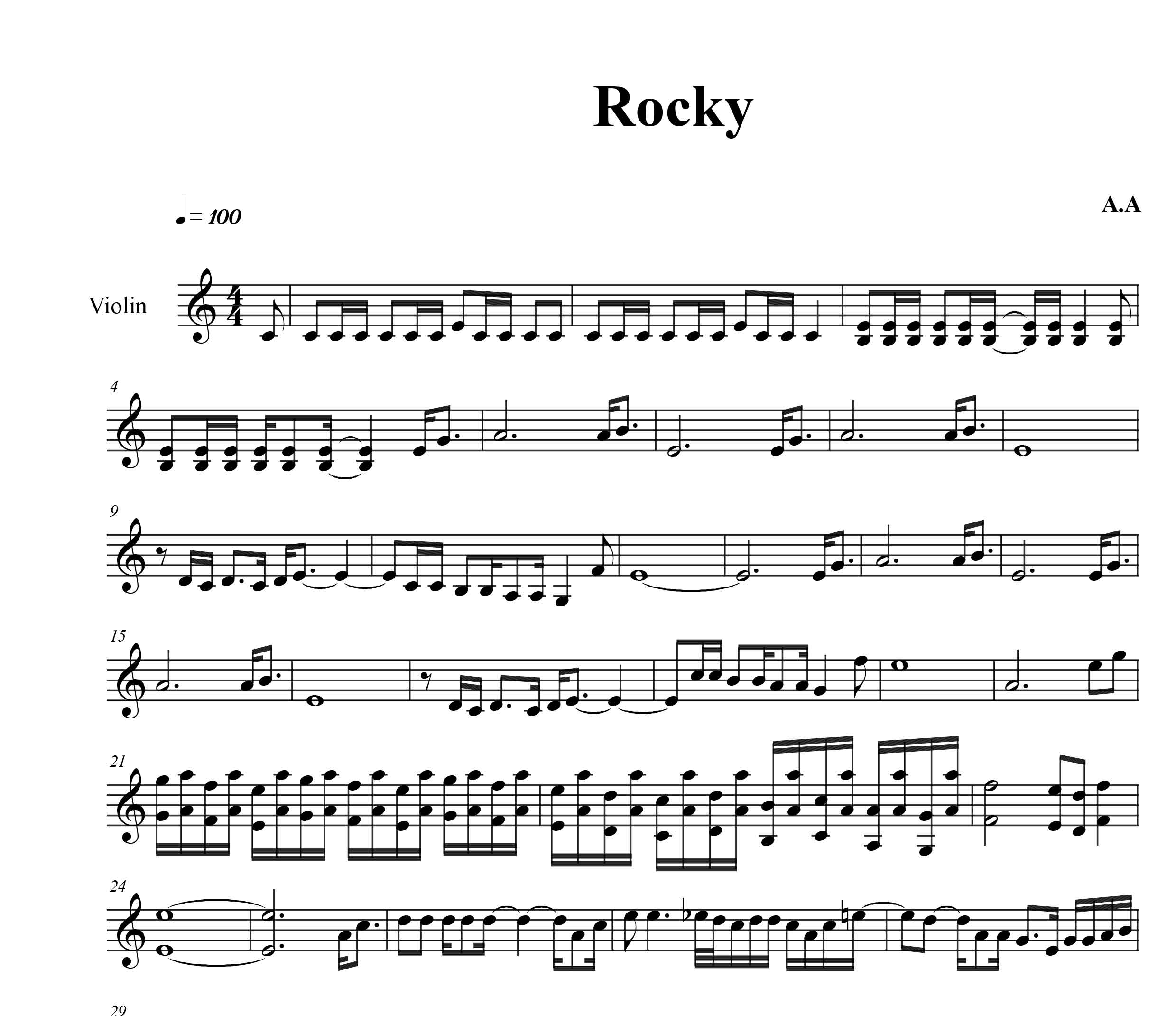 نت ویولن Rocky